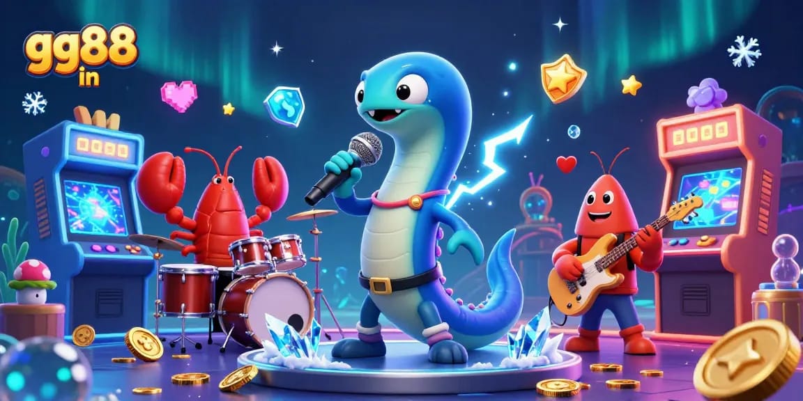Experience gg88 in an underwater casino with vibrant characters and glowing gaming elements.