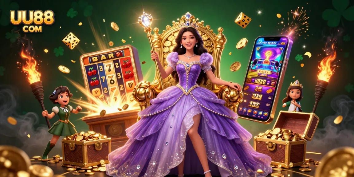Experience the thrill of winning at UU88 COM with stunning slot machines and vibrant casino elements.
