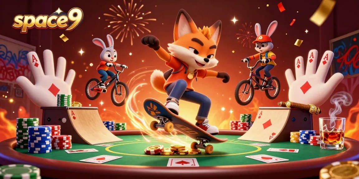 Experience the thrill at Space9 Casino, featuring vibrant characters and dynamic gaming action.