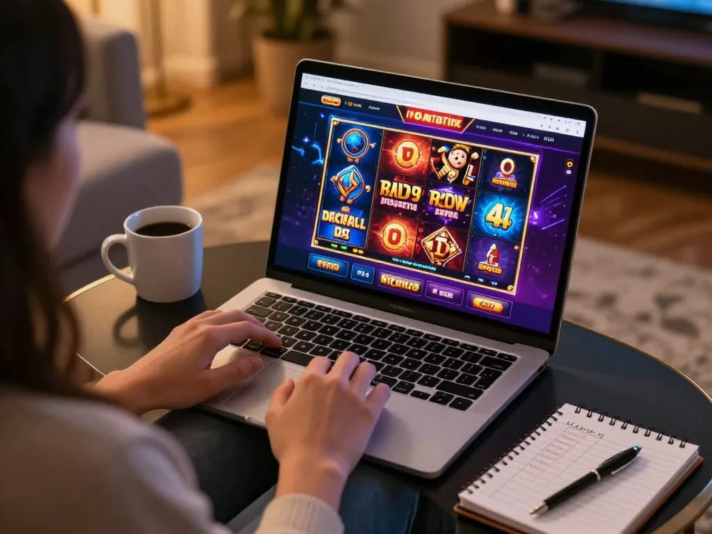 Engaging with the PH22 online casino interface showcasing immersive games at https://ph22.net.ph/ in a cozy home environment