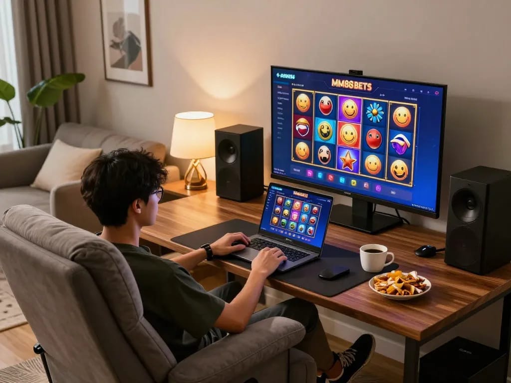 Experience MM88 BETS with thrilling online casino slots in a cozy home setup