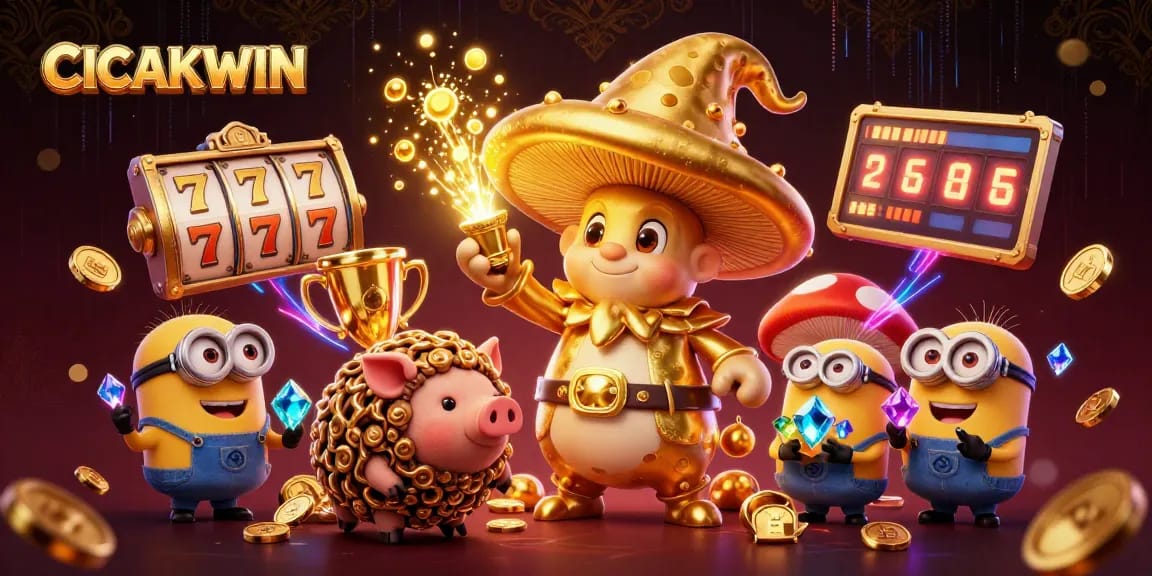 CICAKWIN engages players with vibrant slot games featuring dynamic characters and gold magic.