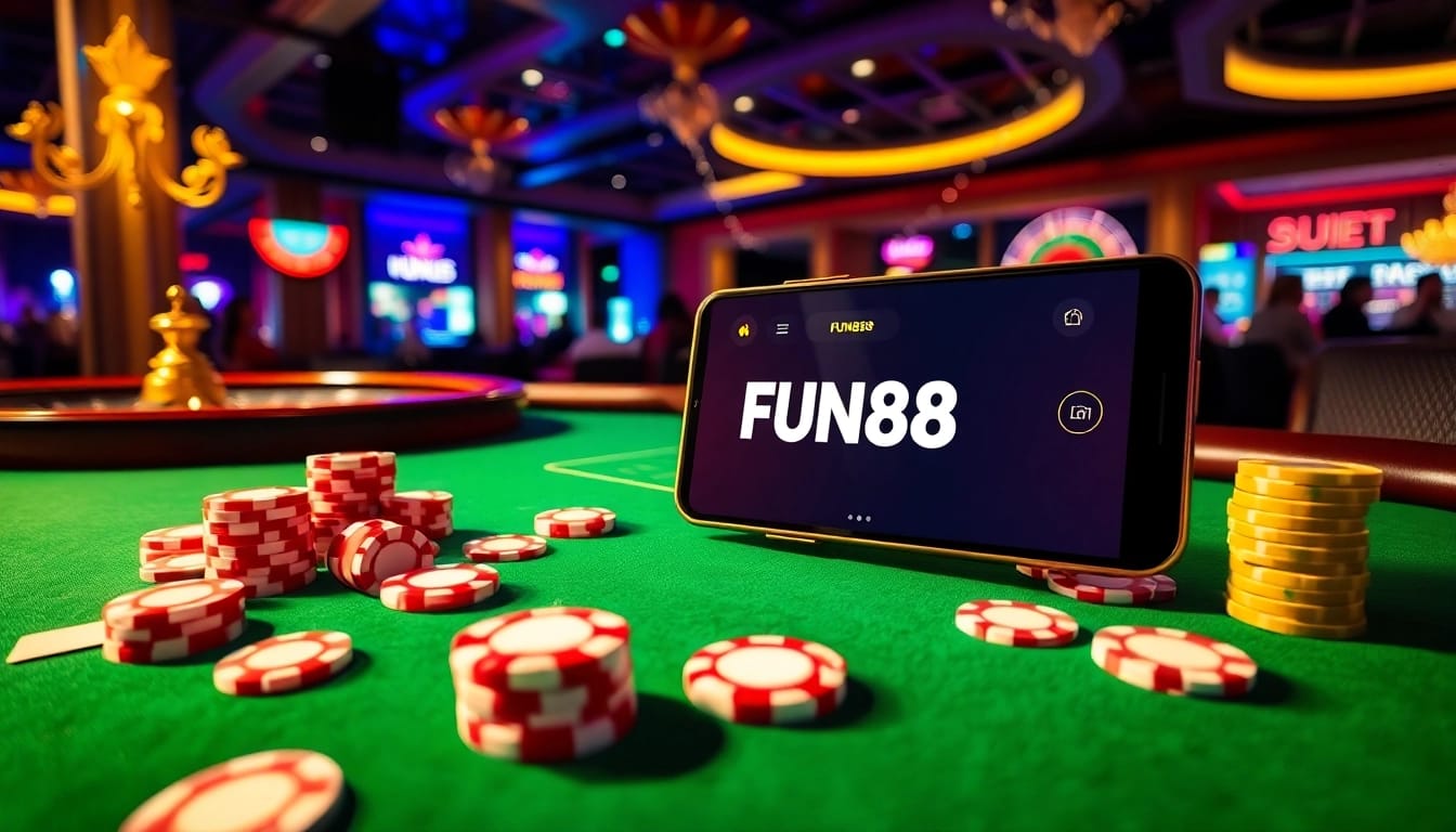 Experience excitement with the FUN88 app as players enjoy table games and betting.