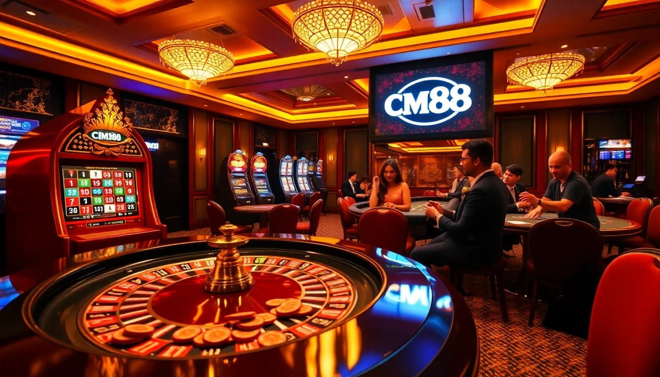 Experience excitement at CM88 casino with roulette, slot machines, and card games.