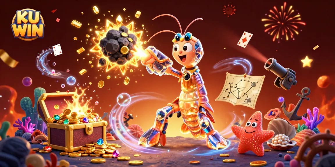 Spin the reels with KU WIN's galactic samurai in a treasure explosion of gems and coins.