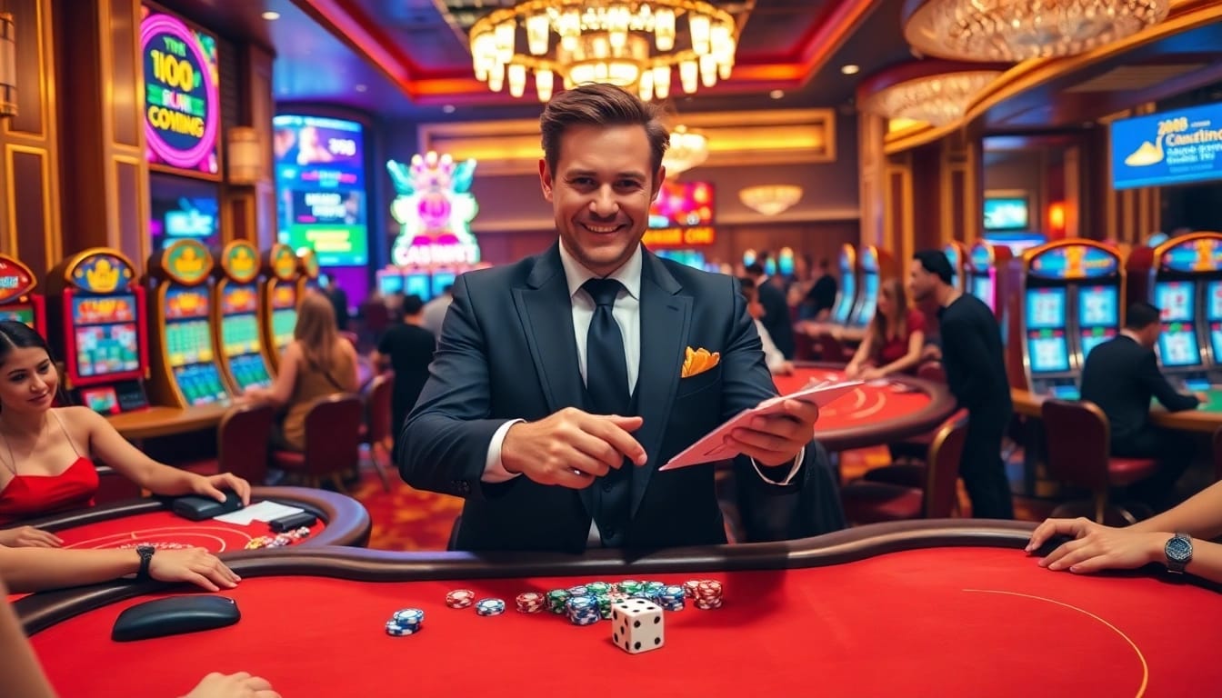 Exciting MM88 blackjack table scene featuring players and vibrant gaming atmosphere.
