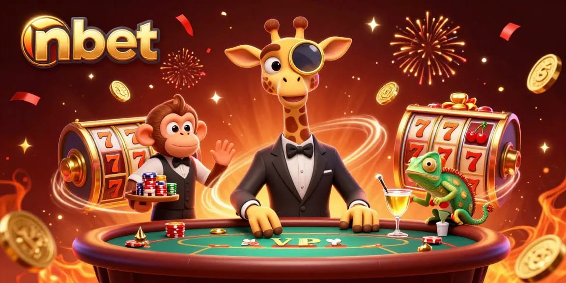 Engage with nbet's vibrant casino scene featuring lucky symbols and animated characters.
