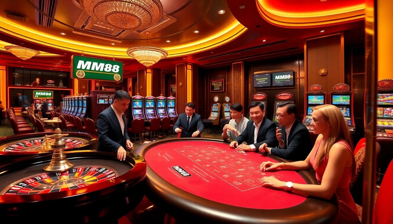 Experience the excitement of MM88 with vibrant casino tables and dedicated players.