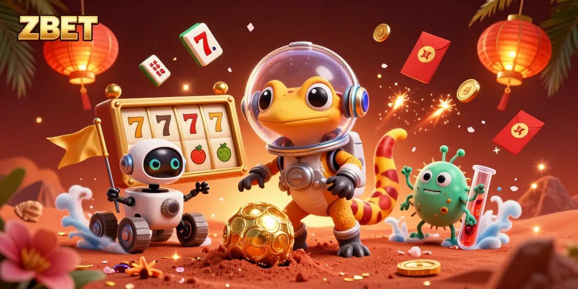ZBET celebrates Martian adventures in a vibrant casino-themed universe with dynamic gaming elements.