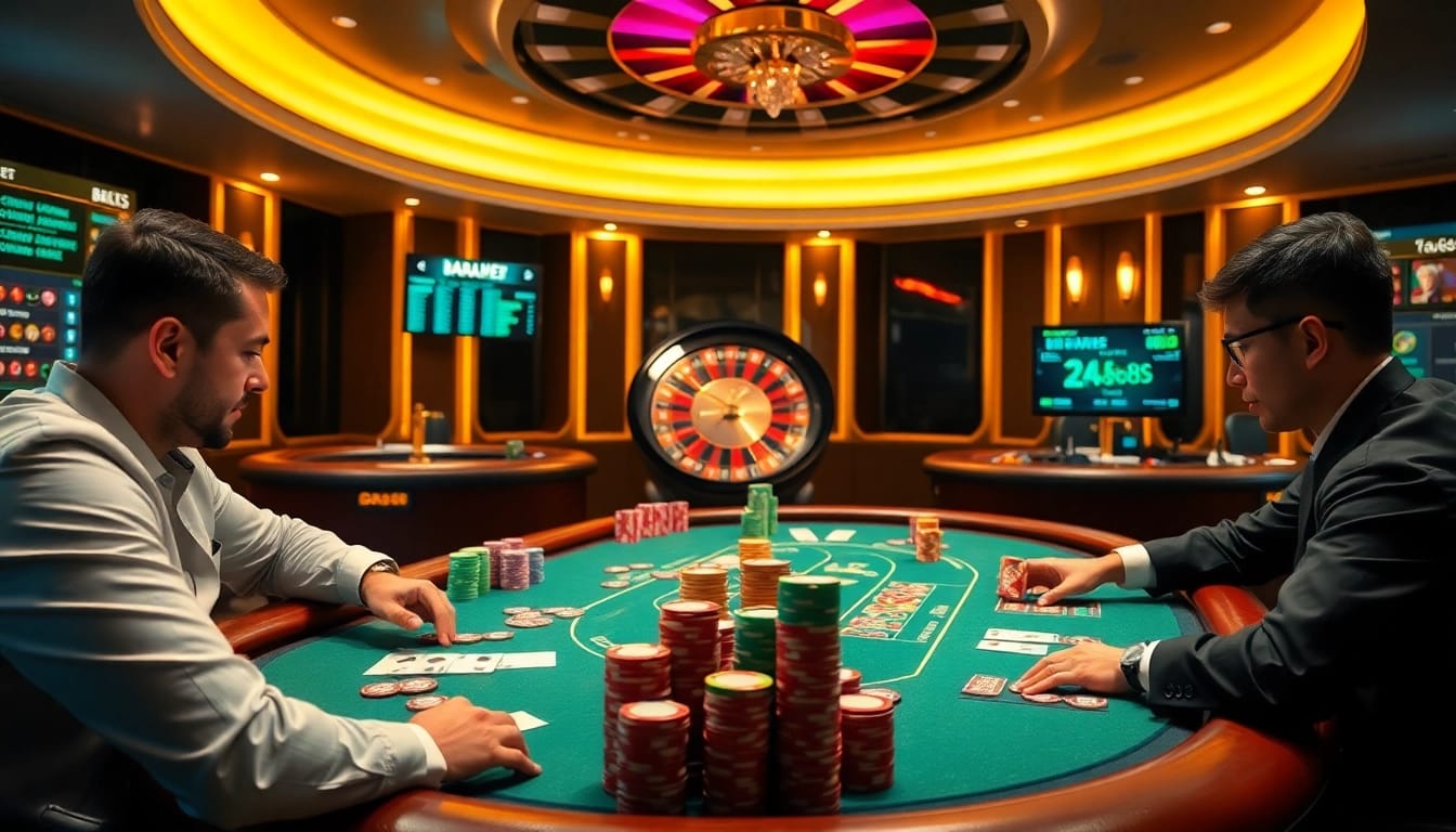 Experience the excitement at Nhà cái DA88 with professional gambling, strategic poker gameplay, and vibrant casino visuals.