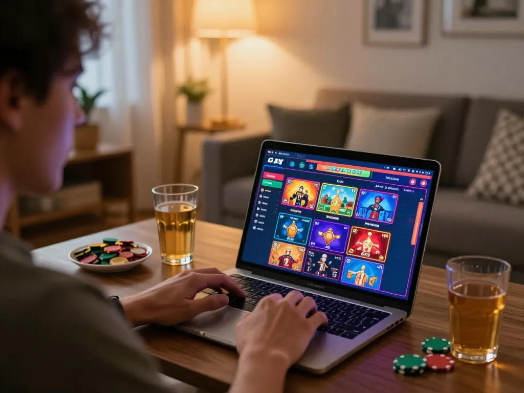bl555 players enjoying exciting online gambling experience at home with vibrant casino interface