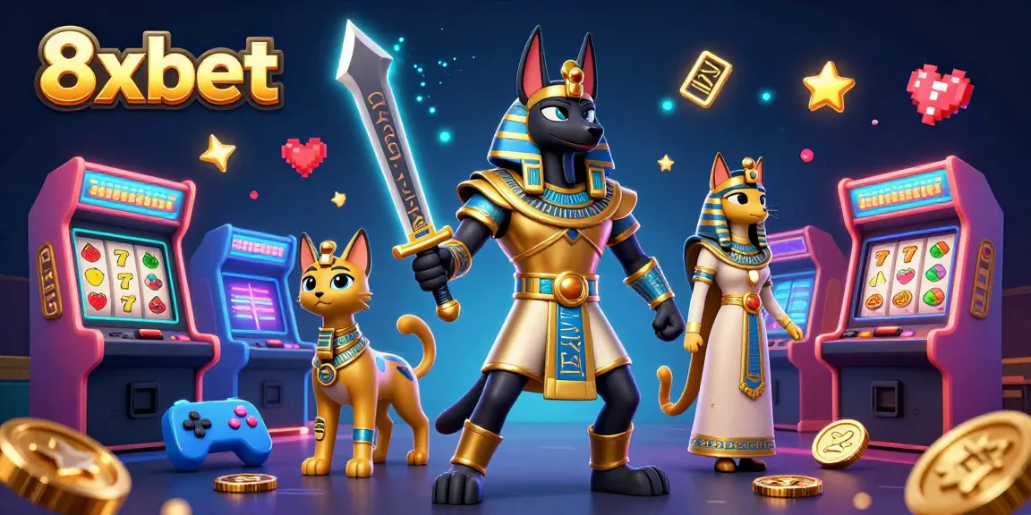Play exciting games at 8xbet with dynamic 3D characters and vibrant casino elements.
