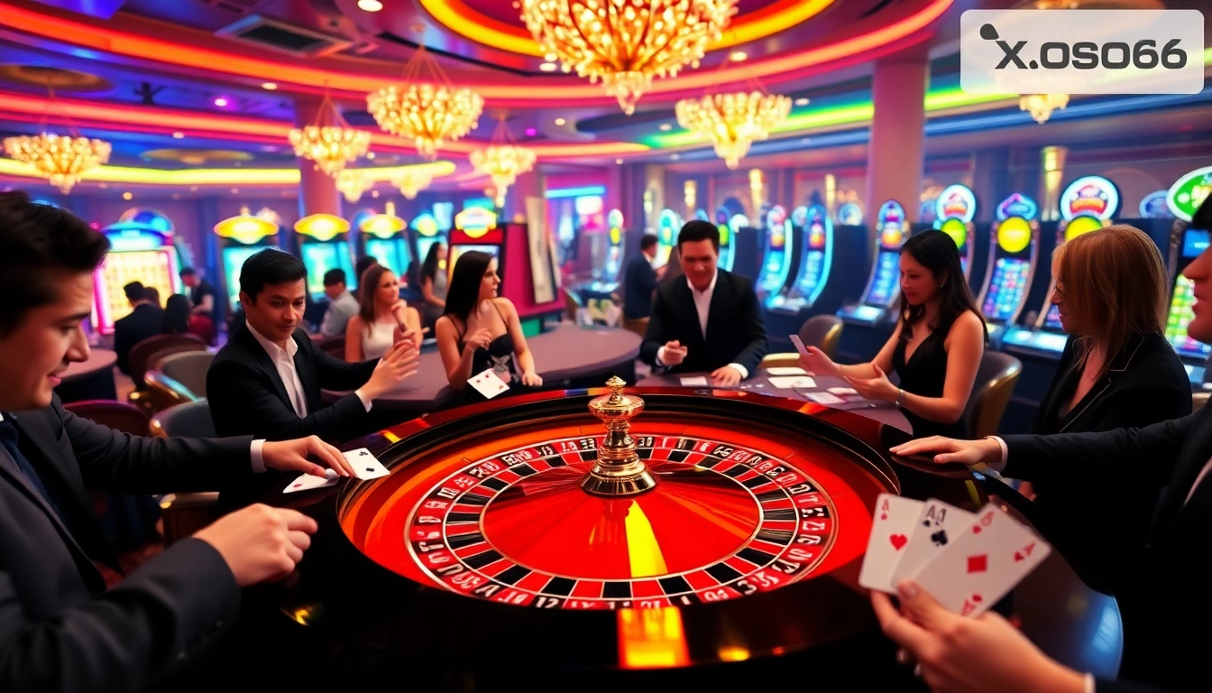 Xoso66 players enjoying an exciting live casino experience with roulette and cards.