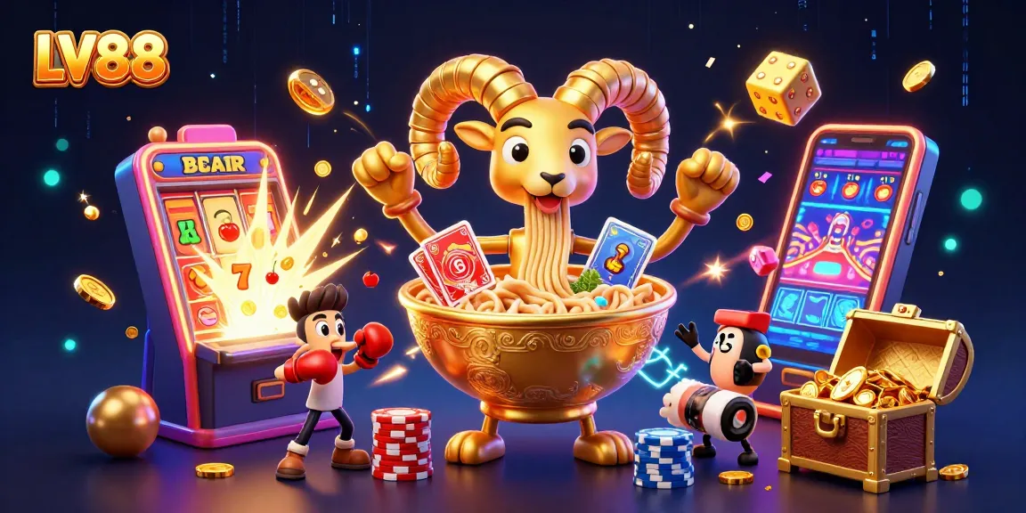 LV88 interactive gaming scene featuring vibrant 3D characters and dynamic casino elements.
