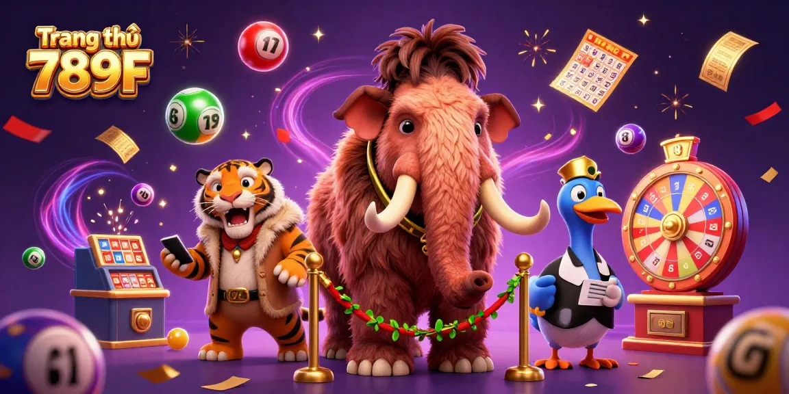 Explore the vibrant scene at Trang chủ 789F, showcasing dynamic gaming elements with cartoon characters in a casino atmosphere.