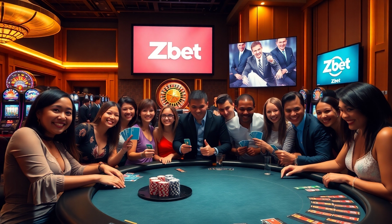 Zbet captivates gamblers in a luxurious casino setting, with players engaged in dynamic poker action.