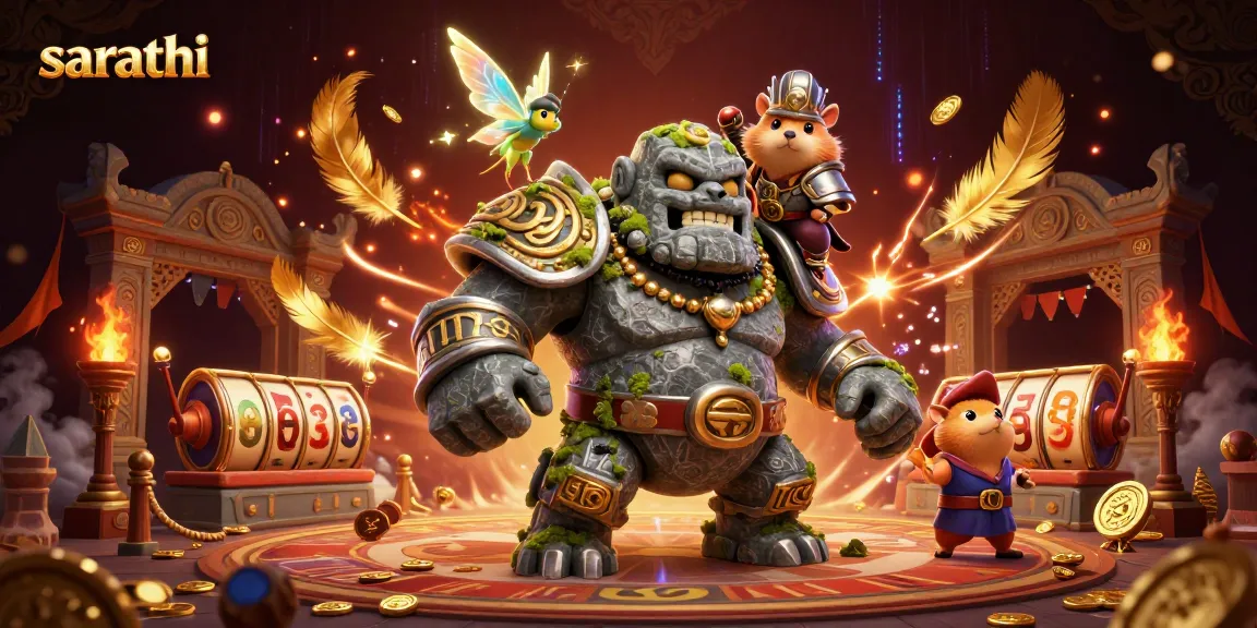 Engage in thrilling gameplay with sarathi's ancient guardian and hamster knight for the ultimate casino experience.