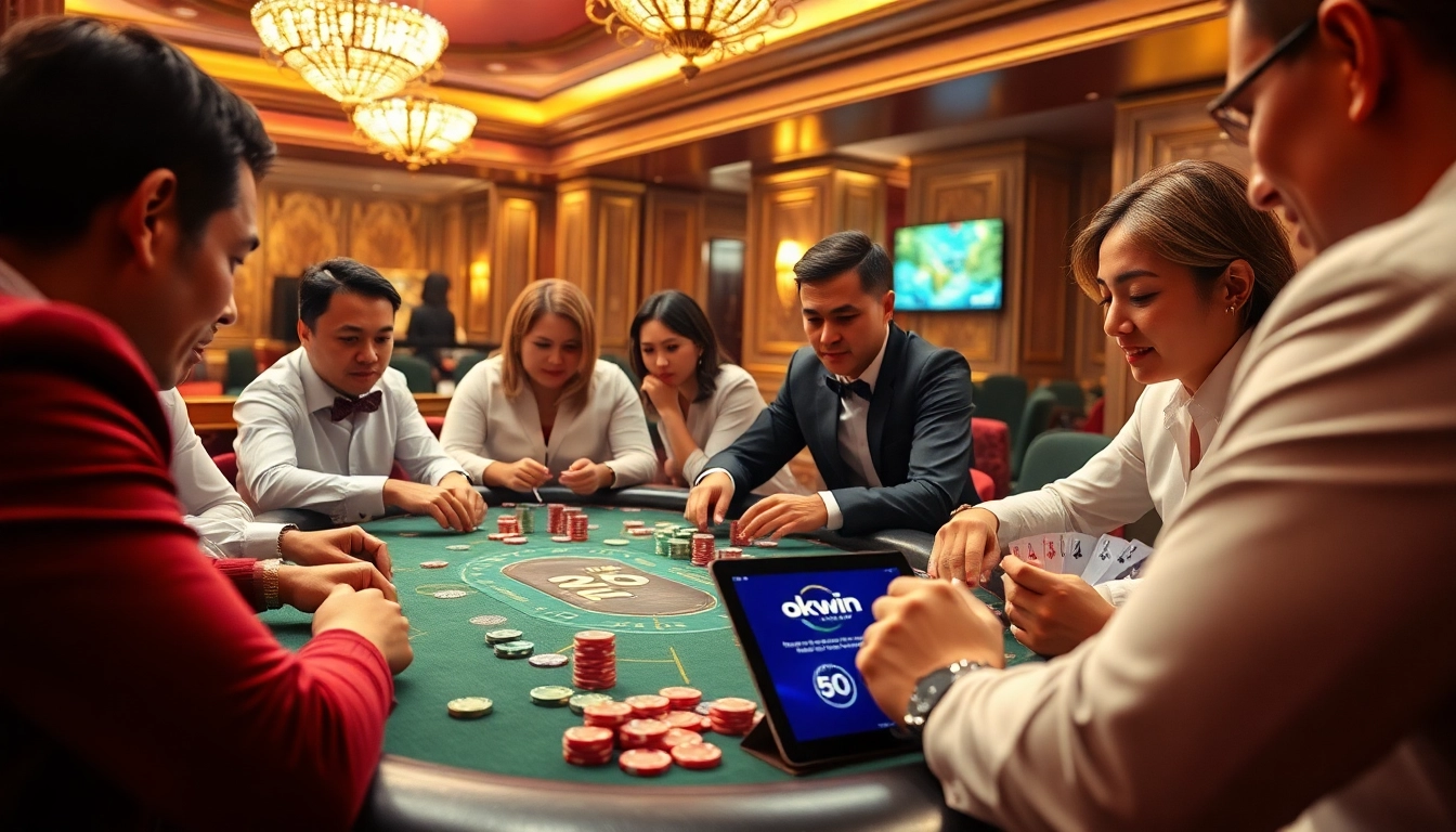 Experience the thrill of gambling at OKWIN liên minh with vibrant poker games and strategic betting.
