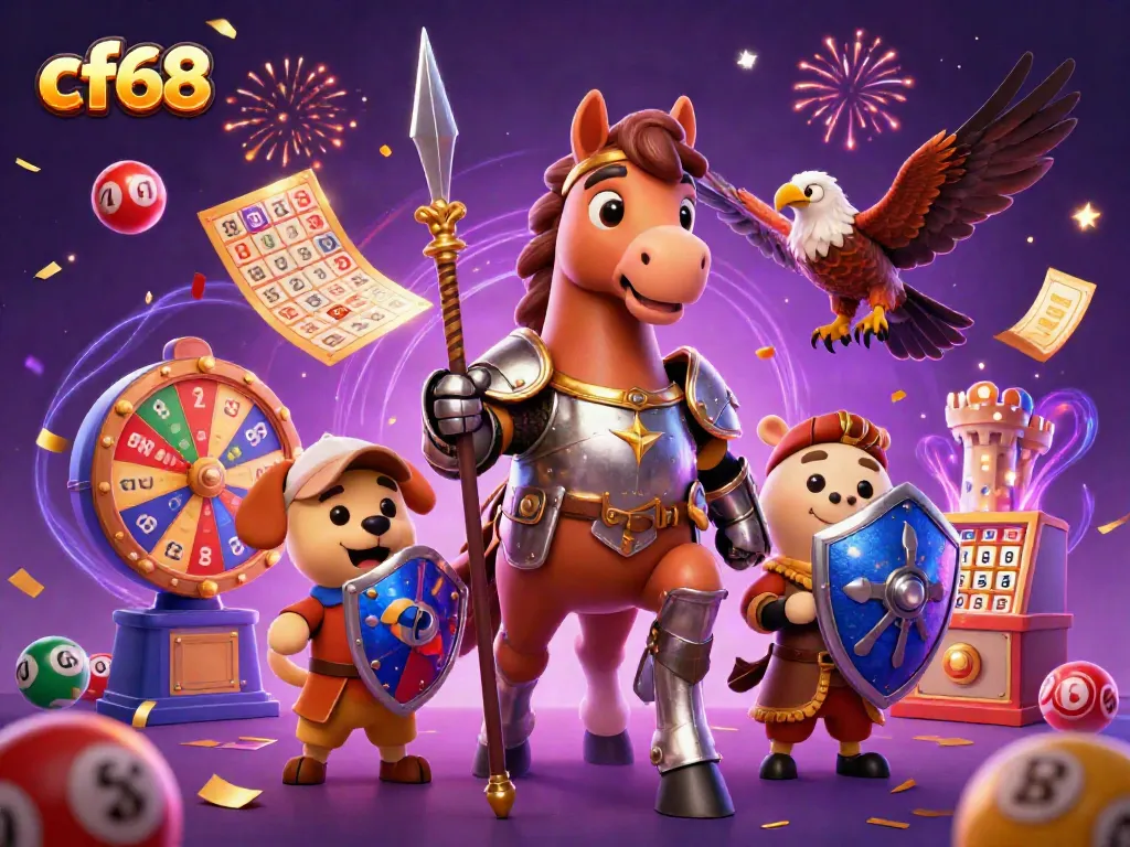 Engage in thrilling opportunities with cf68 amidst vibrant lottery balls and dynamic game elements.