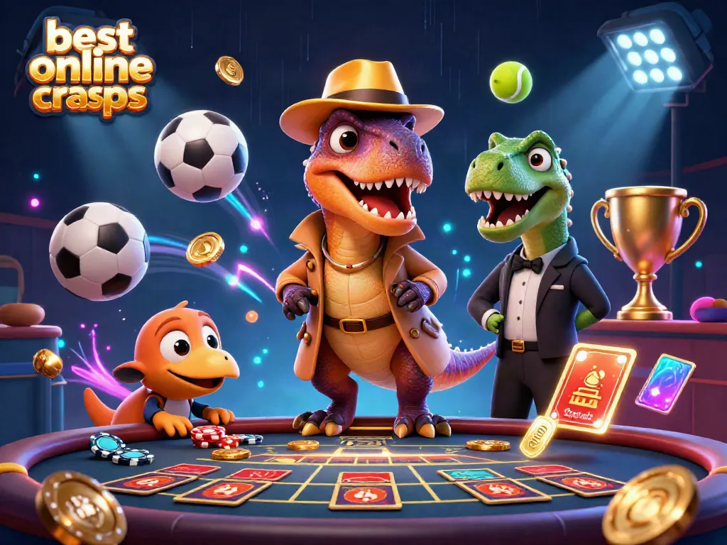Experience thrilling action in the best online craps games with animated characters and vibrant casino elements.