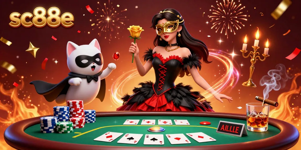Experience thrilling gameplay at sc88e with a vibrant casino scene featuring dynamic poker elements and captivating characters.