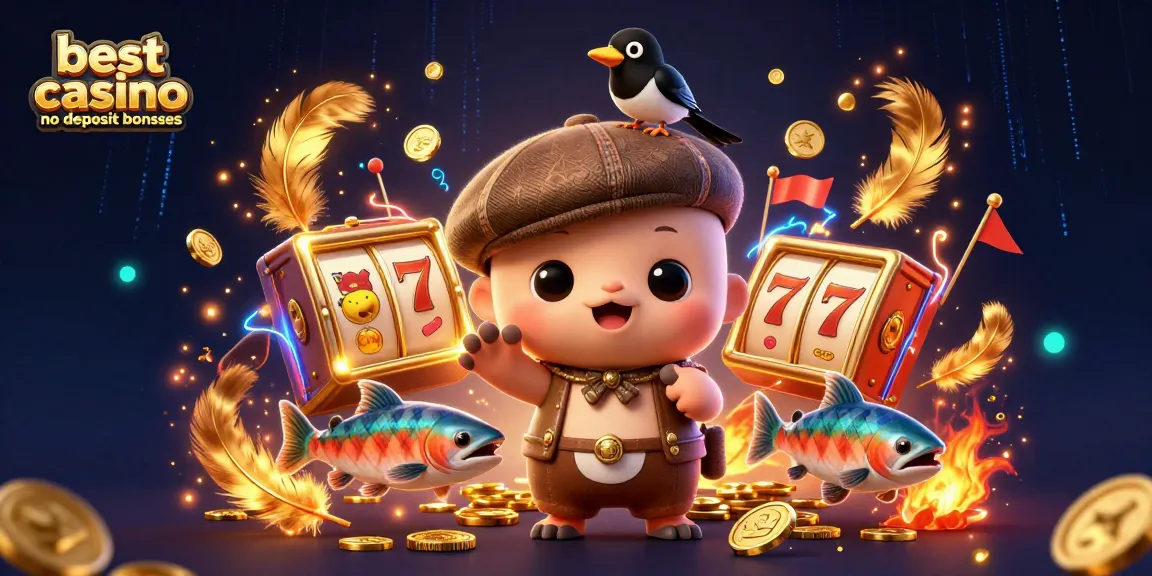 Experience the best casino no deposit bonuses with vibrant characters and gold-filled gaming elements.