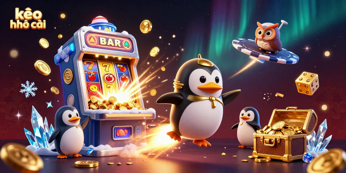Experience thrilling kèo nhà cái adventures in this vibrant casino-themed illustration.