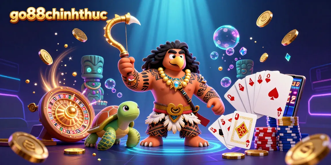 Experience the excitement of go88chinhthuc with a vibrant illustration of casino gaming elements