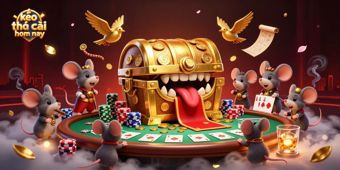 Experience the thrill of kèo nhà cái hôm nay with dynamic poker elements, golden treasures, and lucky charms.