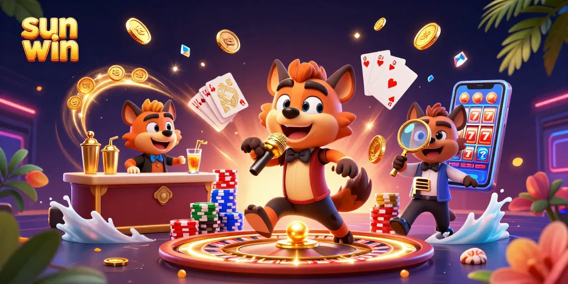 Win big at sun win online casino with hyena characters delivering fun in a vibrant comedy-themed setting.